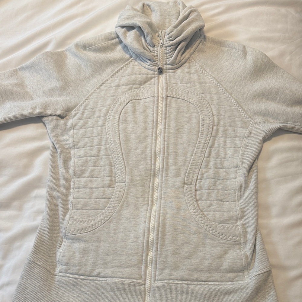 lululemon athletica Light Gray Full-Zip Hooded Sweatshirt